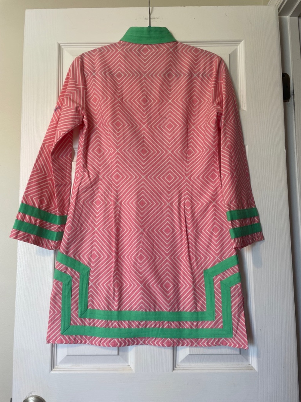 Sail to Sable Coral-Pink Tunic dress with Mint Green Trim - Picture 6 of 6